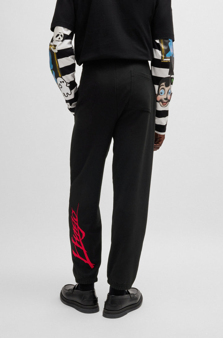 HUGO Jogging Pants Relaxed Fit in Cotton - DLOGOPANTE 10249110 01-50521082- Concorde Fashion#color_black-001