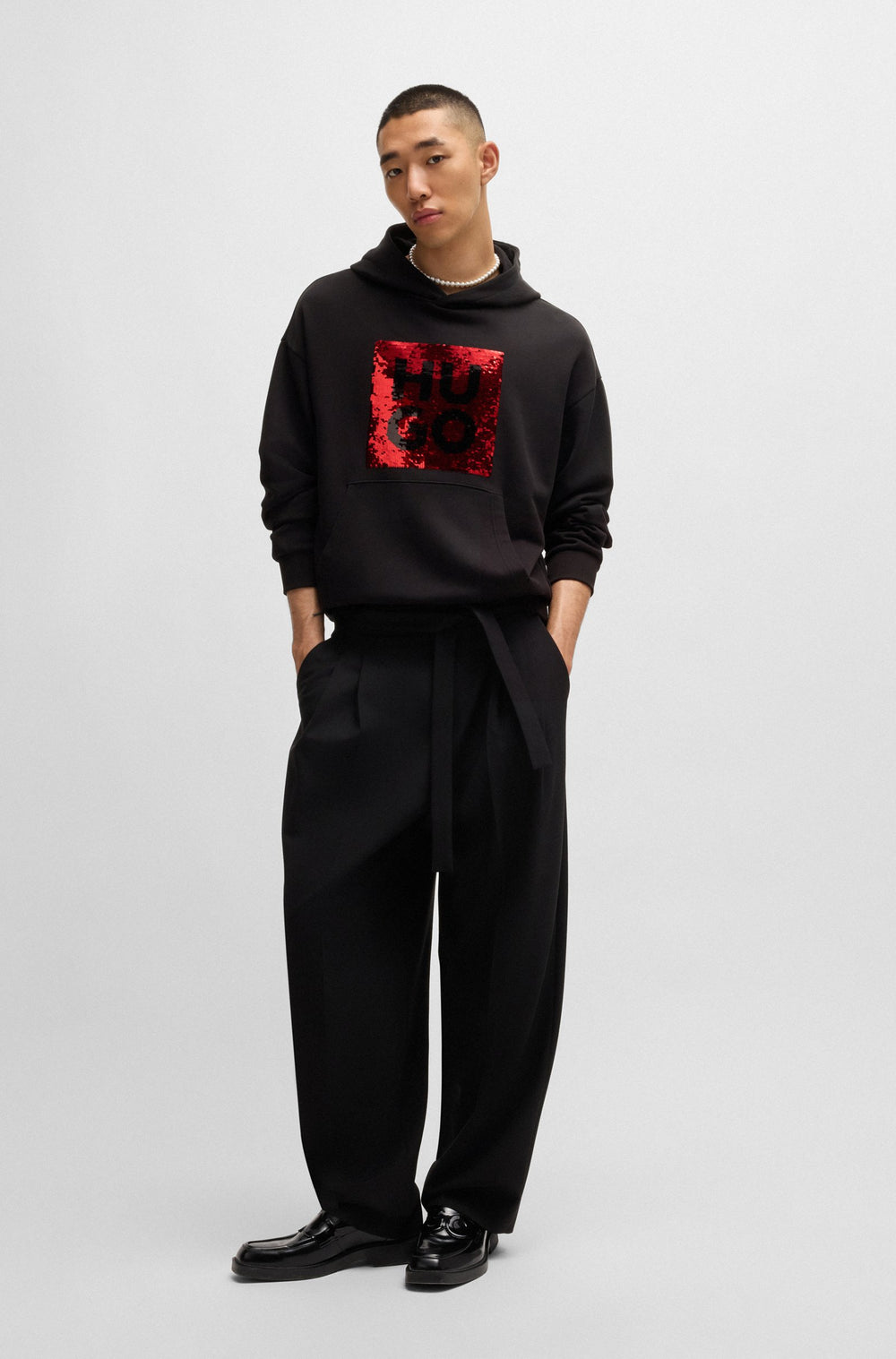 HUGO Hoodies Relaxed Fit in Cotton - DESEQINO 10249110 01-50521506- Concorde Fashion#color_black-001
