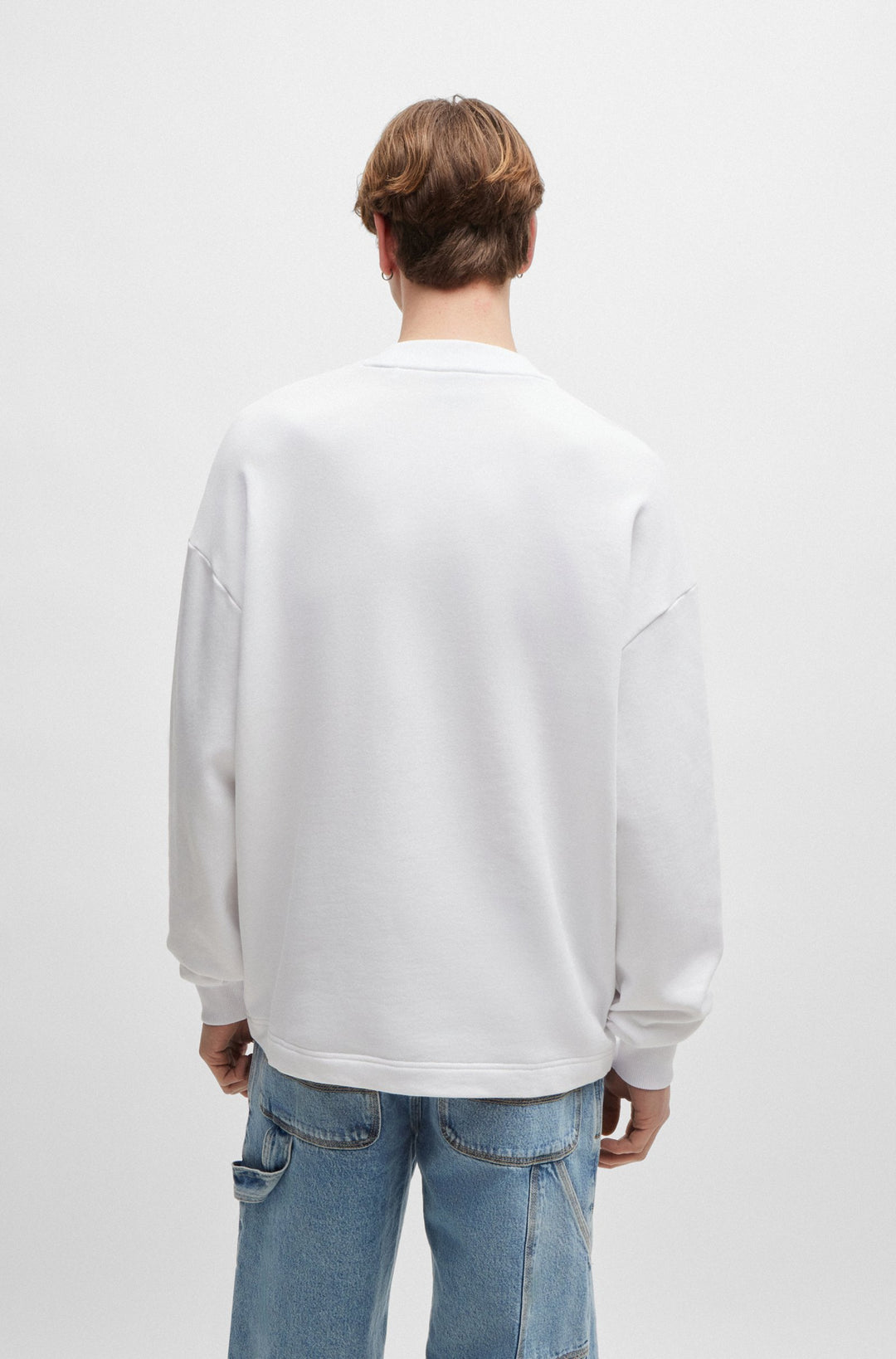 HUGO Sweatshirts Regular Fit in Cotton - NEDRO 10249110 01-50522359- Concorde Fashion#color_white-100