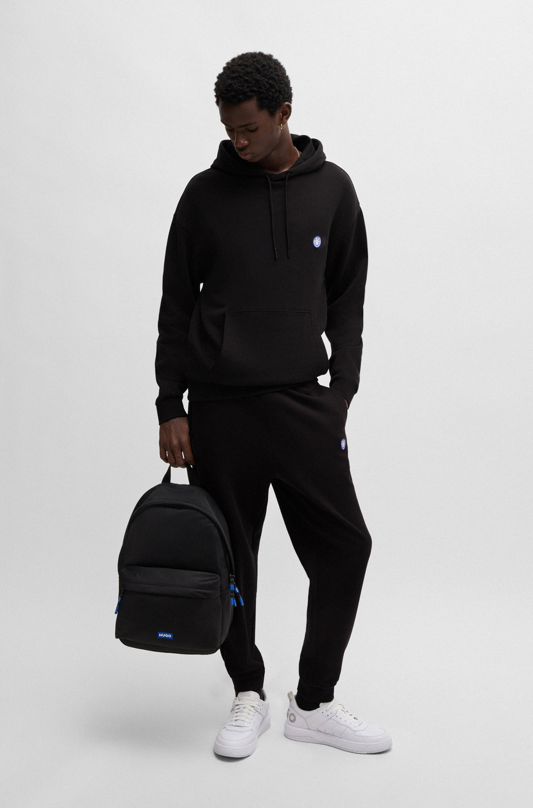 HUGO Jogging Pants Regular Fit in Cotton - NOMPIO 10249110 01-50522360- Concorde Fashion#color_black-001