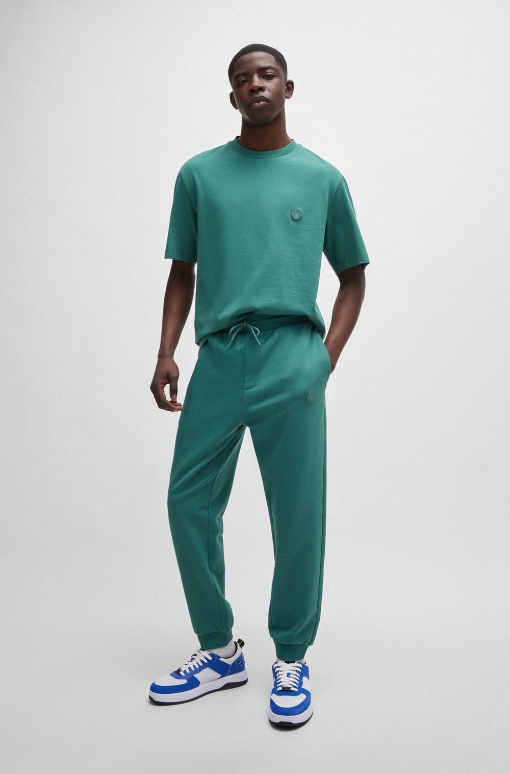 HUGO Jogging Pants Regular Fit in Cotton - NOMPIO 10249110 01-50522360- Concorde Fashion#color_green-313