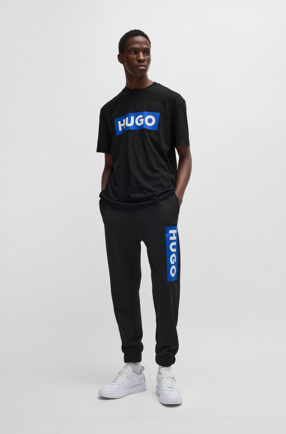 HUGO Jogging Pants Regular Fit in Cotton - NURAM 10249110 01-50522365- Concorde Fashion#color_black-001