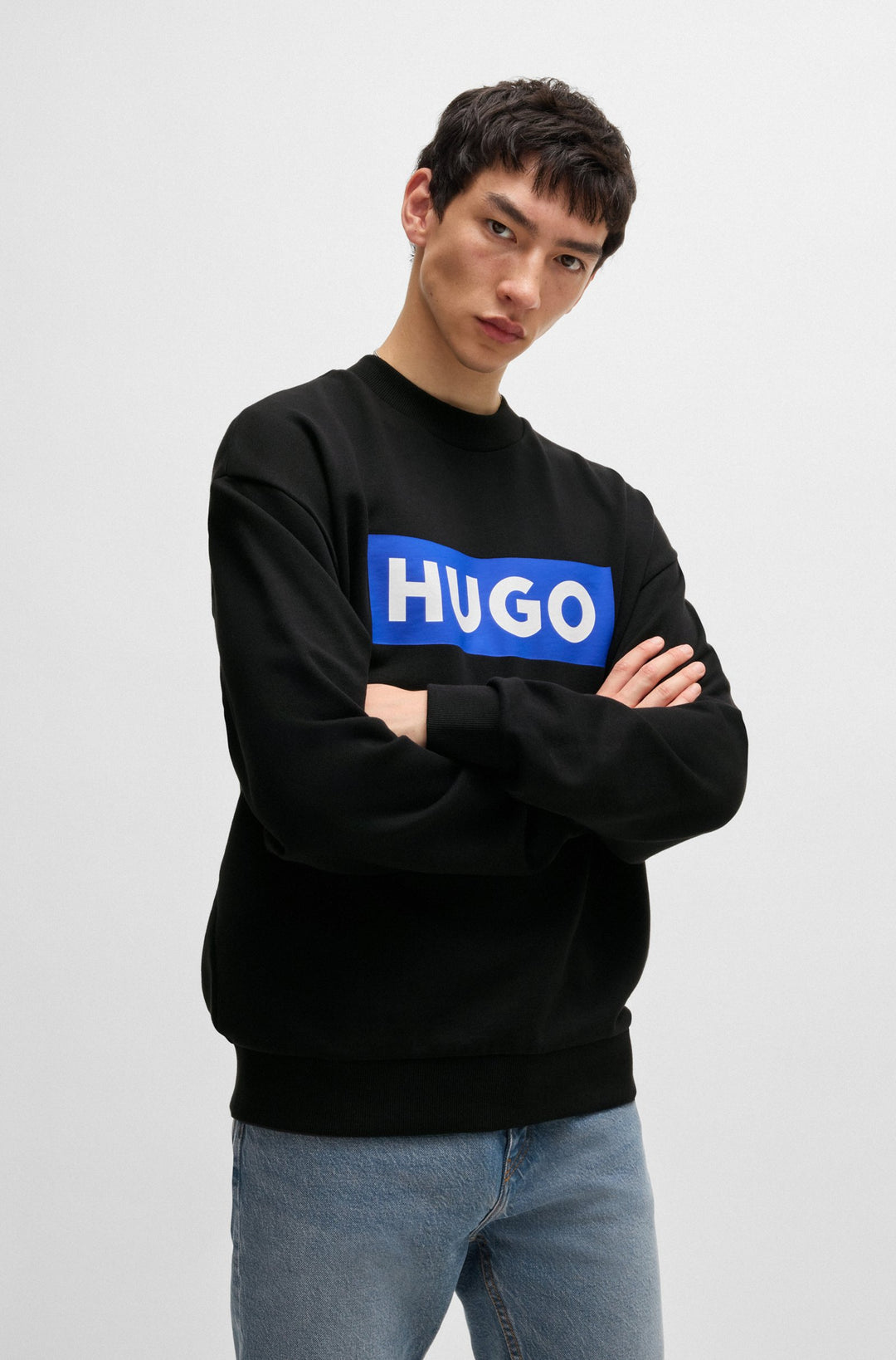 HUGO Sweatshirts Regular Fit in Cotton - NIERO 10249110 01-50522375- Concorde Fashion#color_black-001