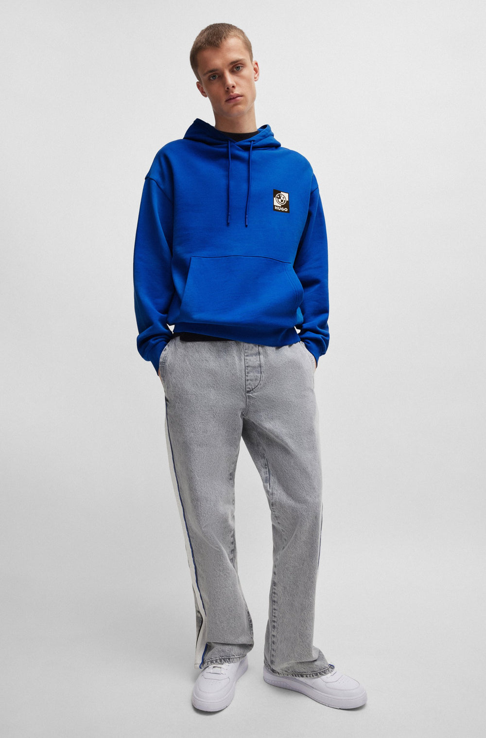 HUGO Hoodies Regular Fit in Cotton - NABRICOSO 10249110 01-50523571- Concorde Fashion#color_blue-493