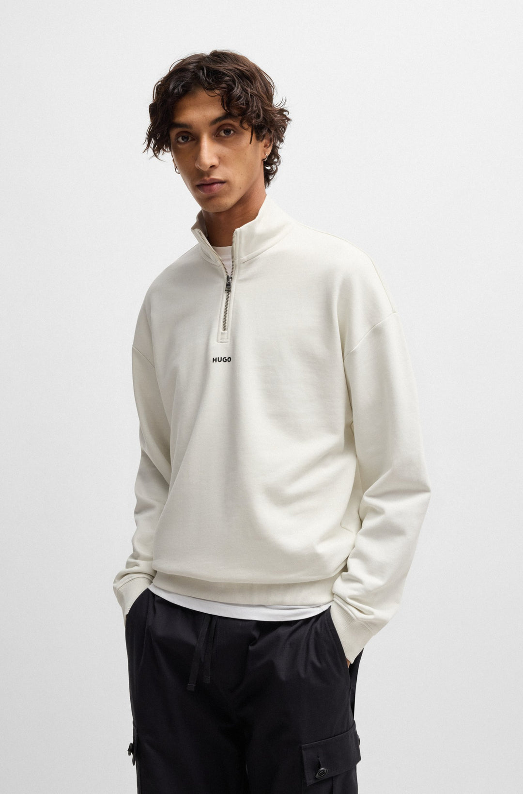 HUGO Sweatshirts Relaxed Fit in Cotton - DURTY244 10249110 01-50525881- Concorde Fashion#color_white-101