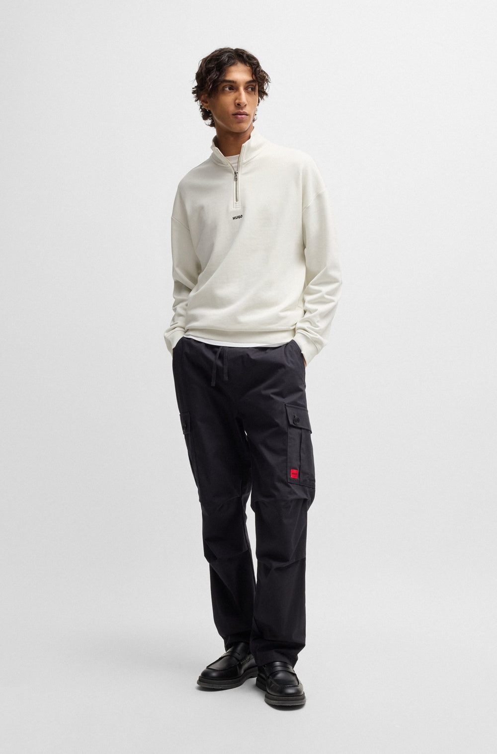HUGO Sweatshirts Relaxed Fit in Cotton - DURTY244 10249110 01-50525881- Concorde Fashion#color_white-101