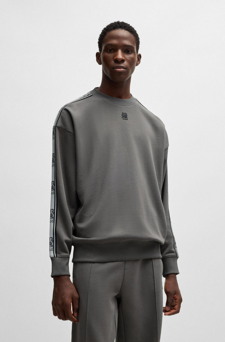 HUGO Sweatshirts Oversize Fit in Cotton - DUSTRIP_RB 10249110 01-50530452- Concorde Fashion#color_grey-069