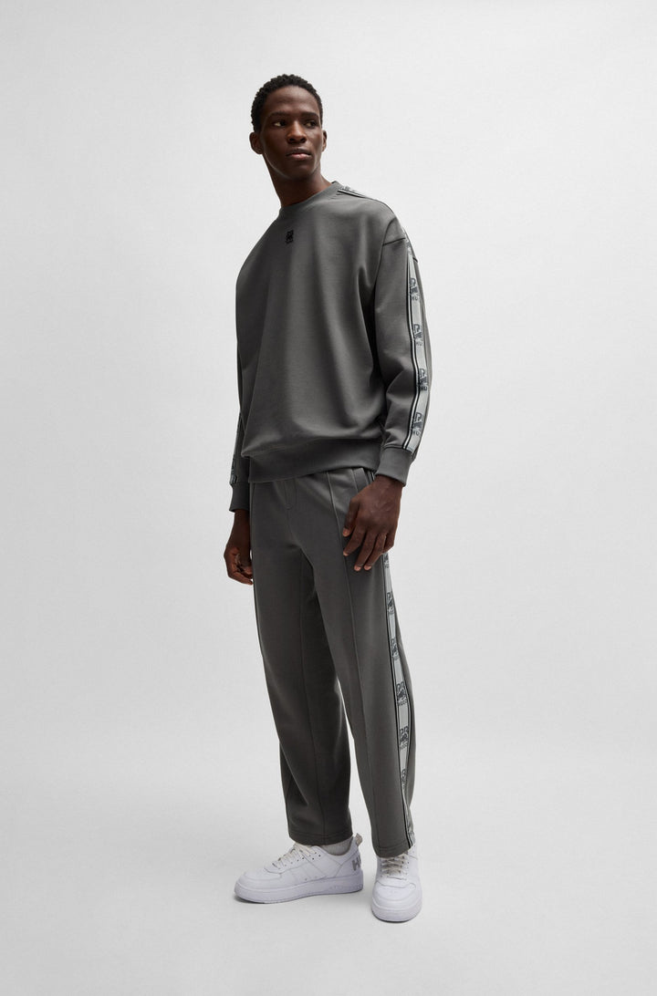 HUGO Sweatshirts Oversize Fit in Cotton - DUSTRIP_RB 10249110 01-50530452- Concorde Fashion#color_grey-069