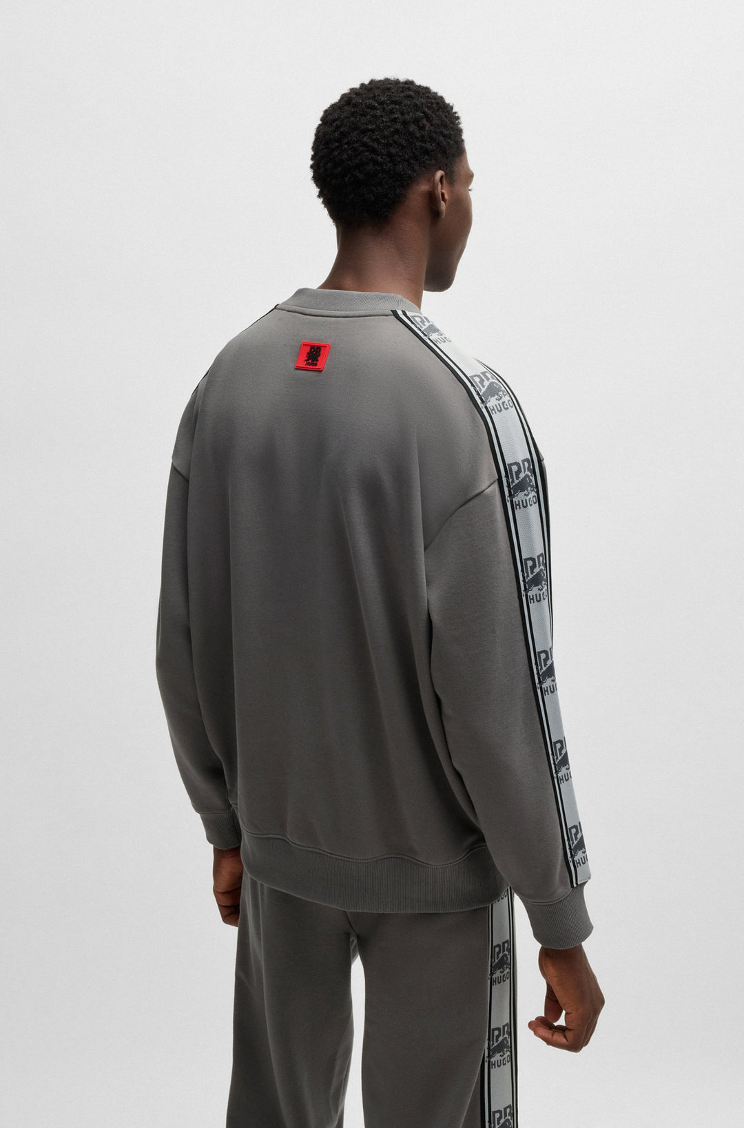 HUGO Sweatshirts Oversize Fit in Cotton - DUSTRIP_RB 10249110 01-50530452- Concorde Fashion#color_grey-069