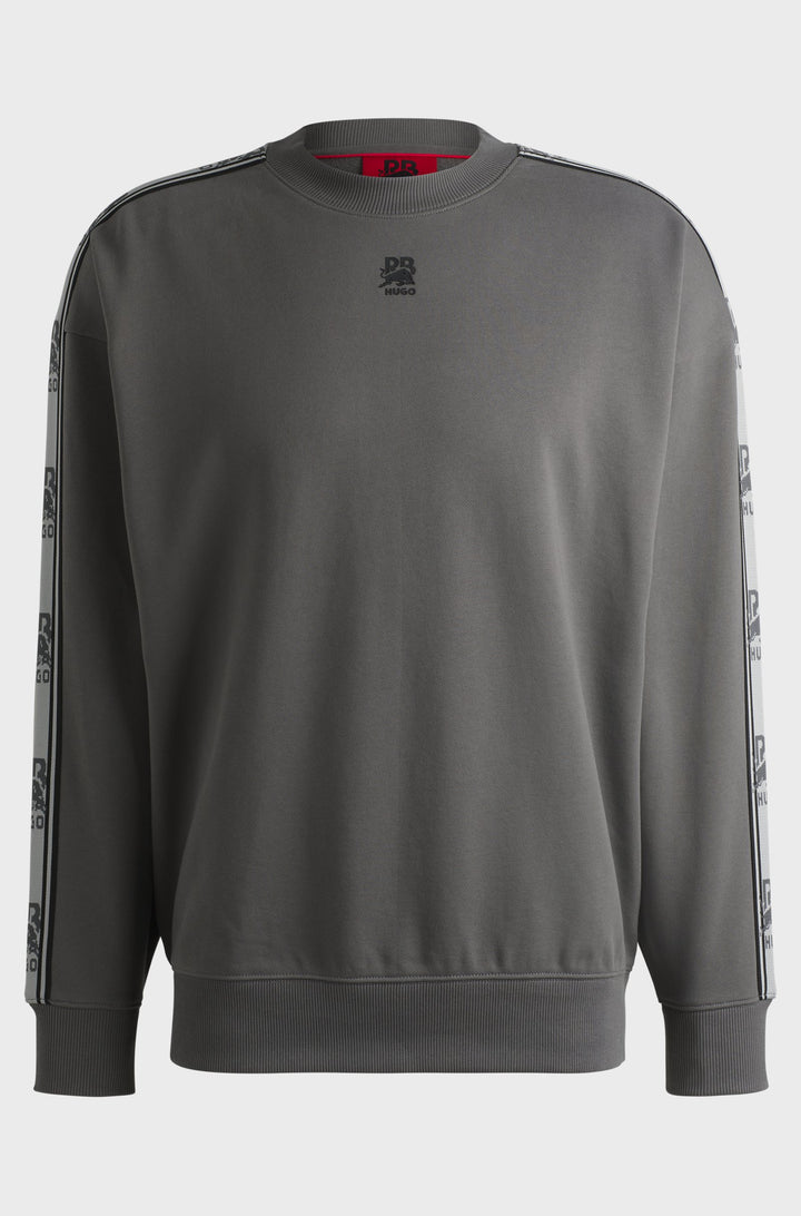 HUGO Sweatshirts Oversize Fit in Cotton - DUSTRIP_RB 10249110 01-50530452- Concorde Fashion#color_grey-069