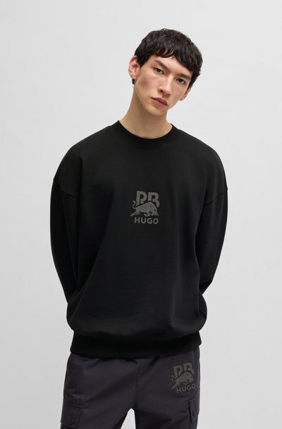HUGO Sweatshirts Oversize Fit in Cotton - DAHRAIN_RB 10249110 01-50542806- Concorde Fashion#color_black-001