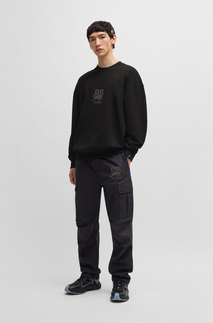 HUGO Sweatshirts Oversize Fit in Cotton - DAHRAIN_RB 10249110 01-50542806- Concorde Fashion#color_black-001