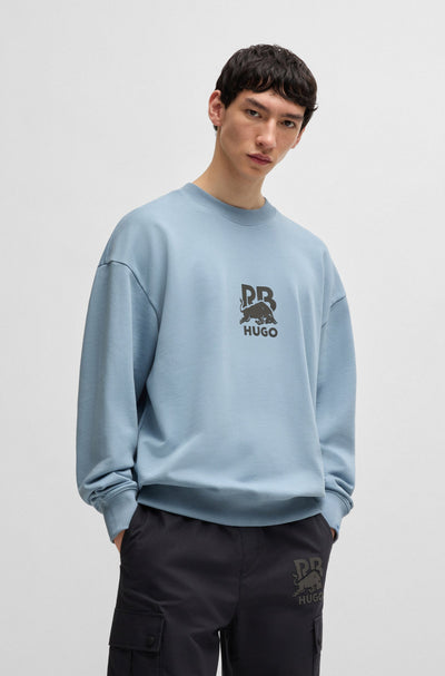 HUGO Sweatshirts Oversize Fit in Cotton - DAHRAIN_RB 10249110 01-50542806- Concorde Fashion#color_blue-428