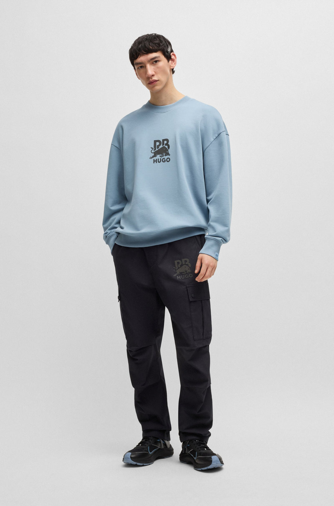 HUGO Sweatshirts Oversize Fit in Cotton - DAHRAIN_RB 10249110 01-50542806- Concorde Fashion#color_blue-428