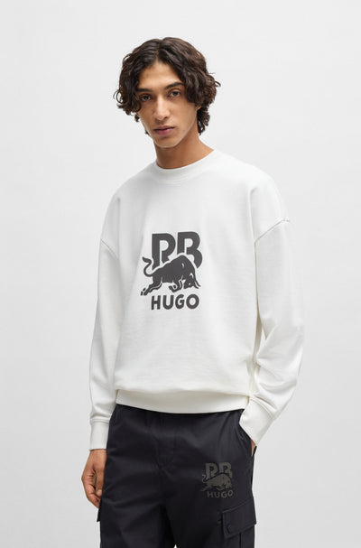 HUGO Sweatshirts Oversize Fit in Cotton - DAHRAIN_RB 10249110 01-50542806- Concorde Fashion#color_white-100