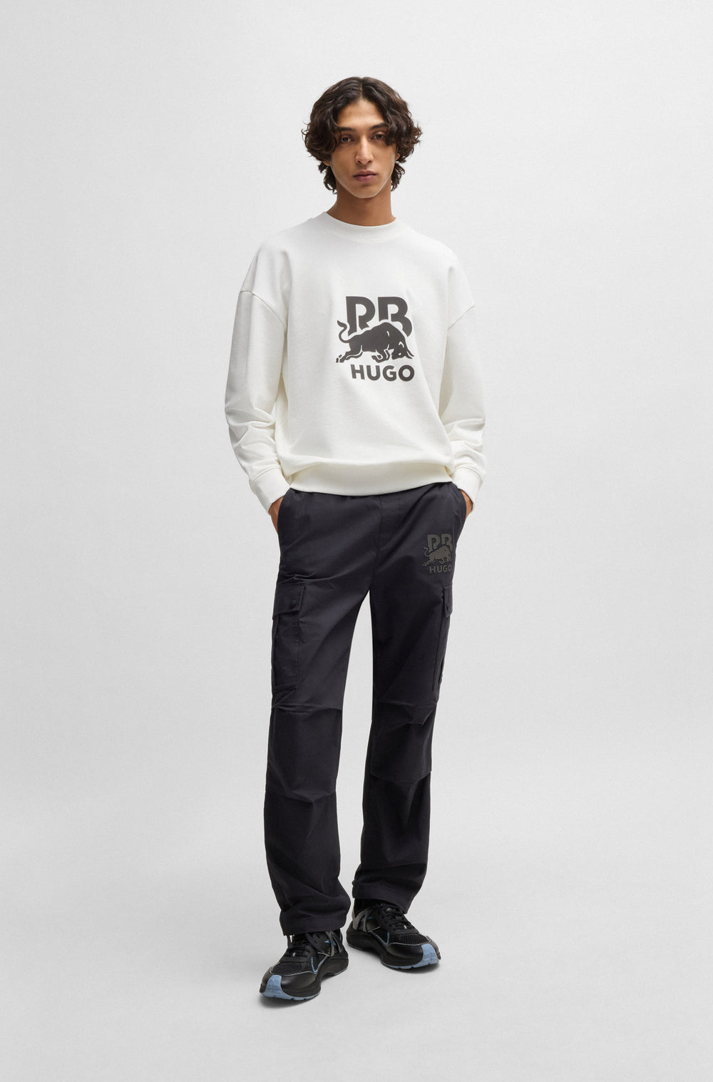 HUGO Sweatshirts Oversize Fit in Cotton - DAHRAIN_RB 10249110 01-50542806- Concorde Fashion#color_white-100