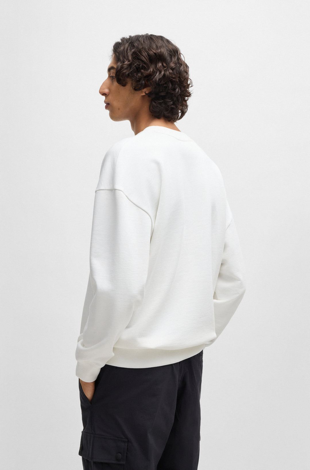 HUGO Sweatshirts Oversize Fit in Cotton - DAHRAIN_RB 10249110 01-50542806- Concorde Fashion#color_white-100