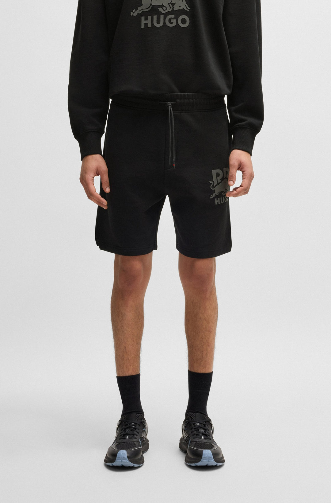 HUGO Shorts Oversize Fit in Cotton - DESWICK_RB 10249110 01-50542809- Concorde Fashion#color_black-001
