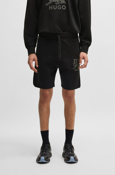 HUGO Shorts Oversize Fit in Cotton - DESWICK_RB 10249110 01-50542809- Concorde Fashion#color_black-001