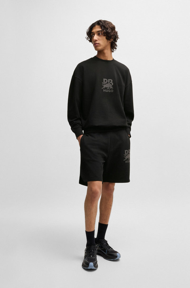 HUGO Shorts Oversize Fit in Cotton - DESWICK_RB 10249110 01-50542809- Concorde Fashion#color_black-001