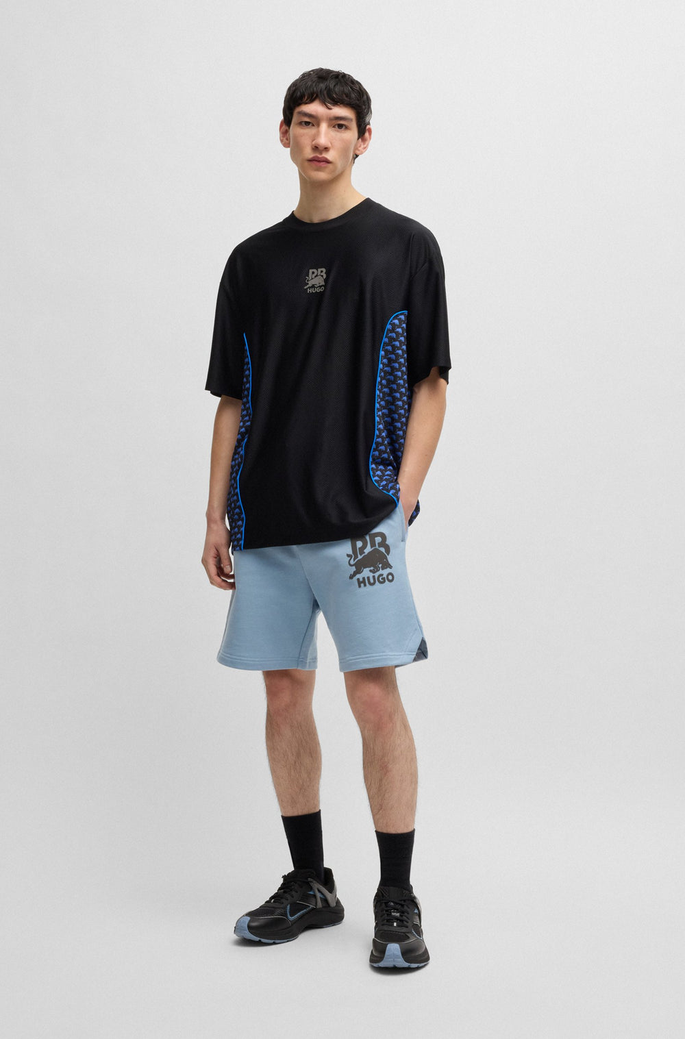 HUGO Shorts Oversize Fit in Cotton - DESWICK_RB 10249110 01-50542809- Concorde Fashion#color_blue-428