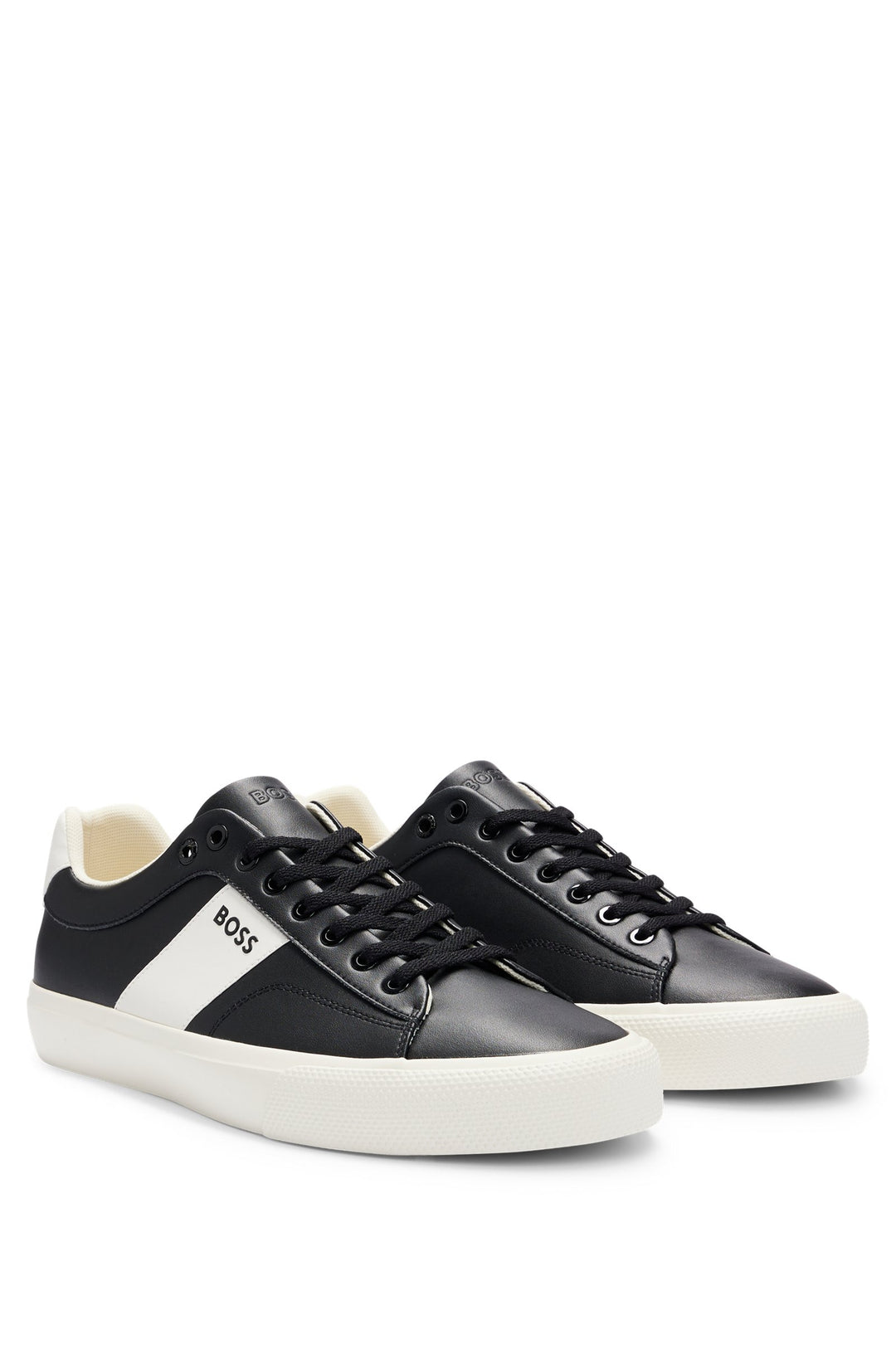 BOSS Standard Sole Sneakers in Leather - AIDEN_TENN_FLRB 10249168 01-50512366- Concorde Fashion#color_black-001