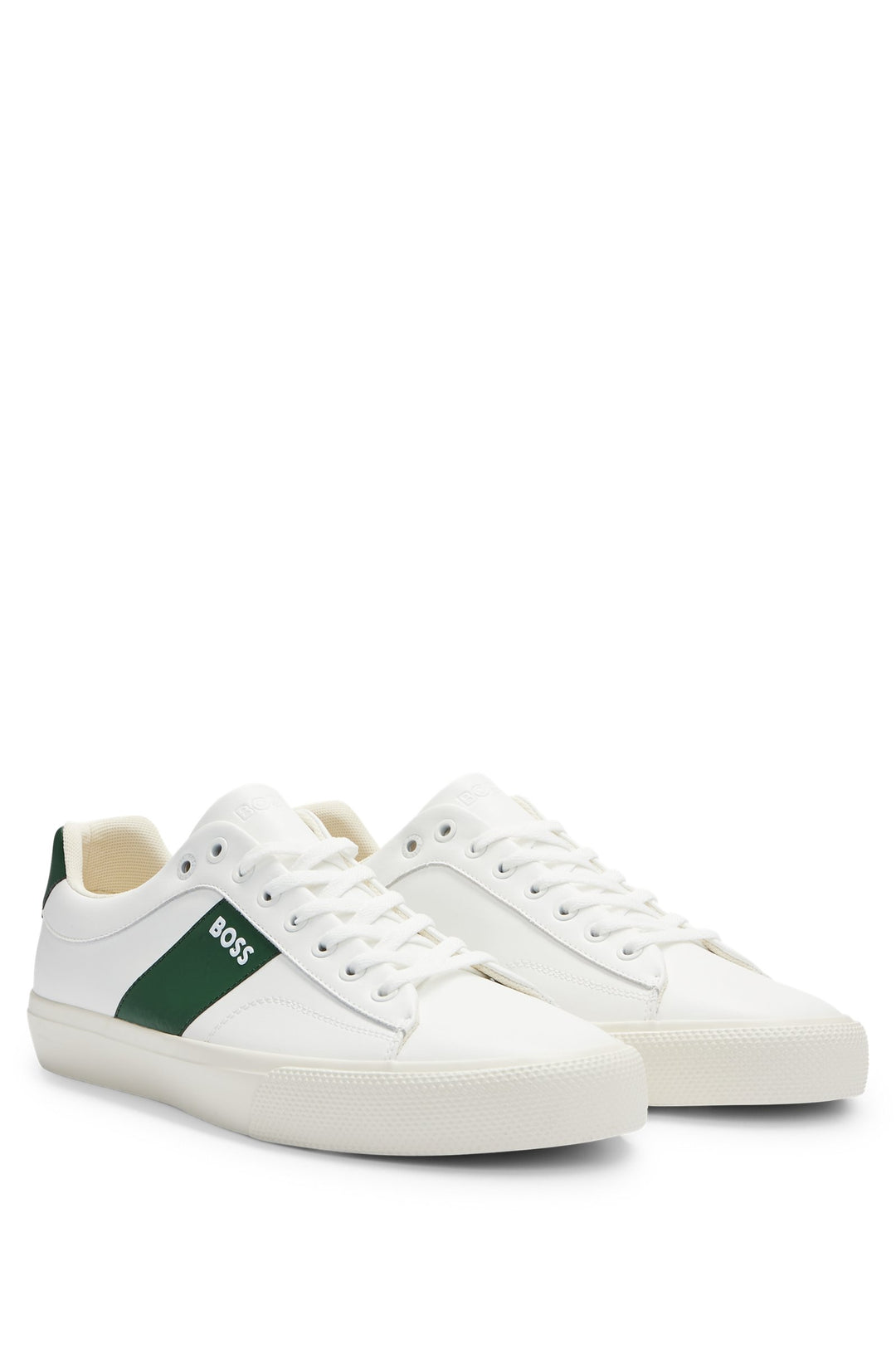 BOSS Standard Sole Sneakers in Leather - AIDEN_TENN_FLRB 10249168 01-50512366- Concorde Fashion#color_white-130