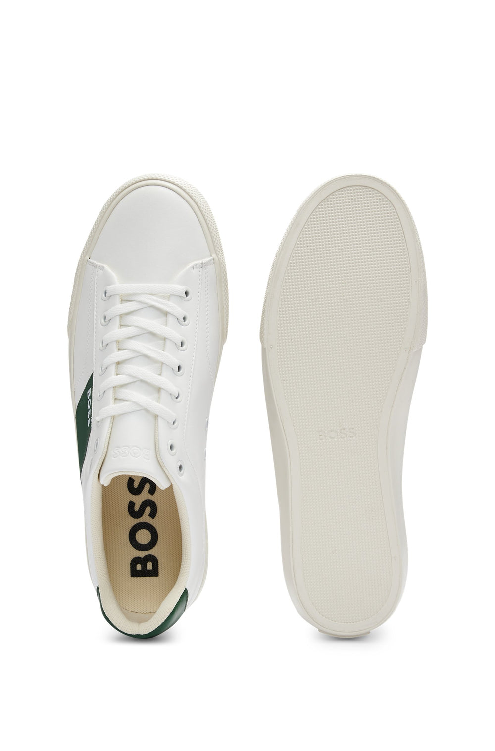 BOSS Standard Sole Sneakers in Leather - AIDEN_TENN_FLRB 10249168 01-50512366- Concorde Fashion#color_white-130