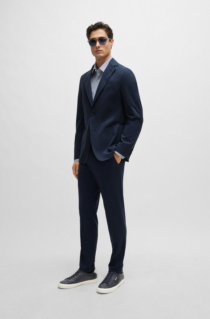 BOSS Standard Sole Sneakers in Leather - AIDEN_TENN_FLPP 10249168 01-50517289- Concorde Fashion#color_navy-401