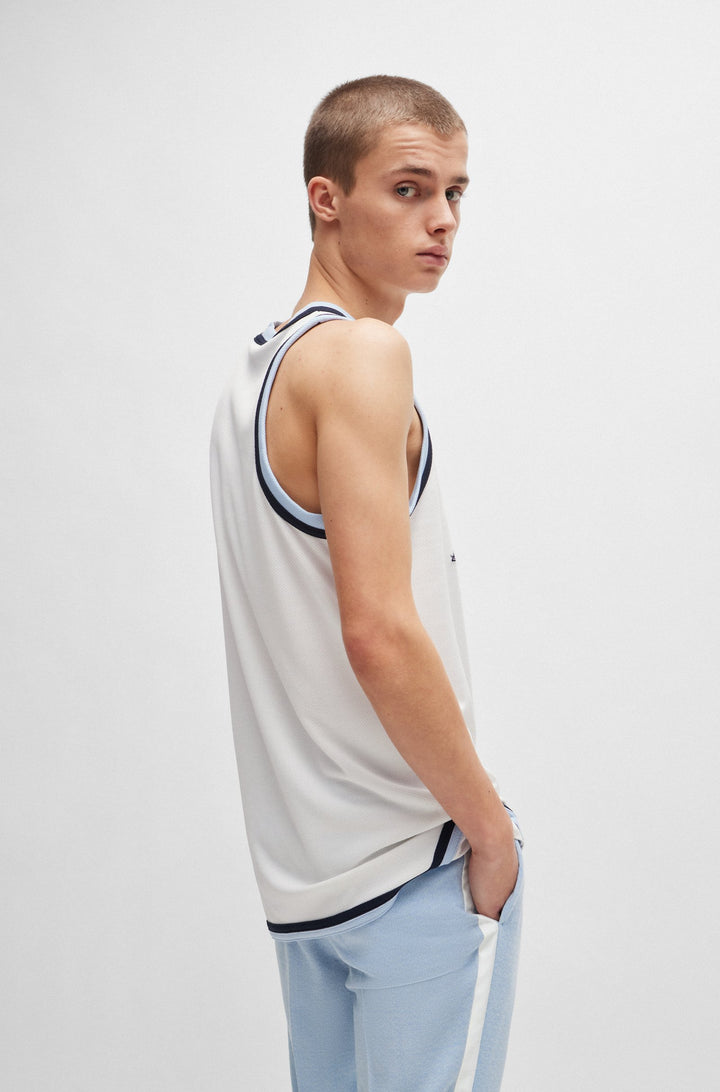 HUGO RED Oversize Fit T-Shirts in Polyester - DRAPES 10249433 01-50516090- Concorde Fashion#color_white-100