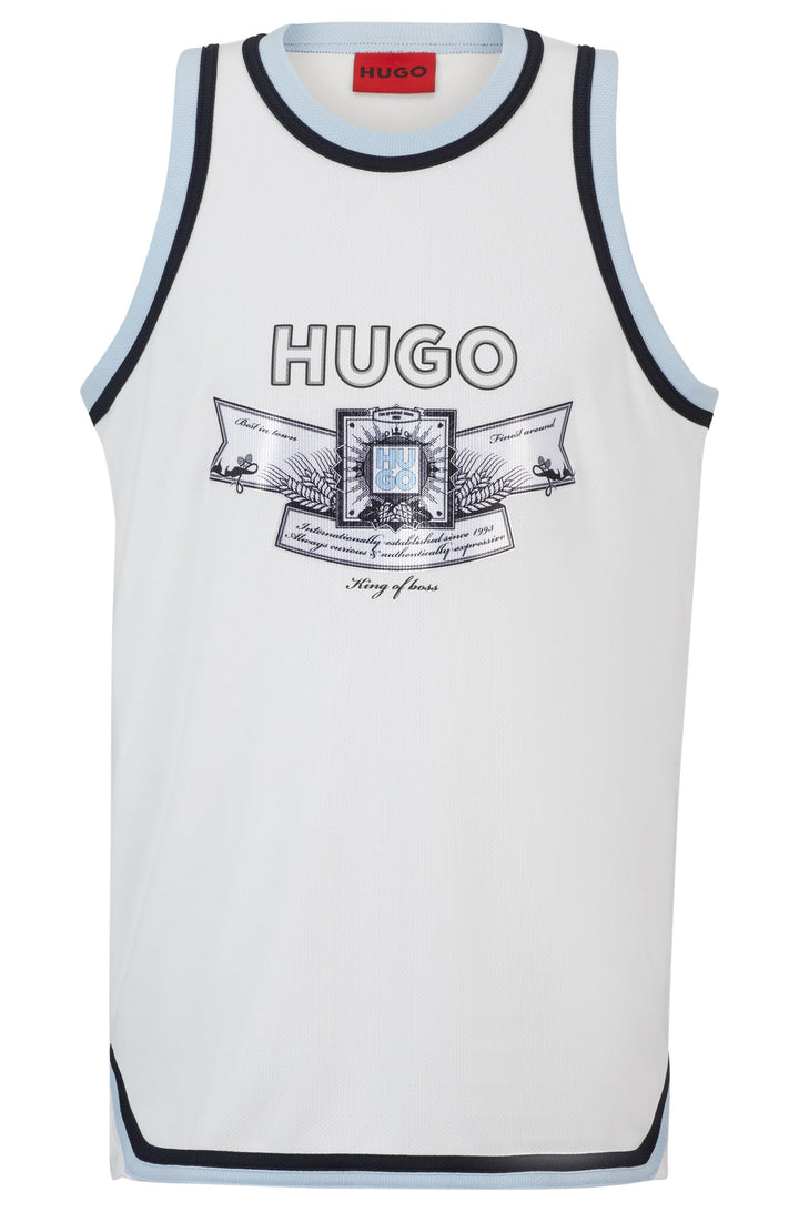 HUGO RED Oversize Fit T-Shirts in Polyester - DRAPES 10249433 01-50516090- Concorde Fashion#color_white-100