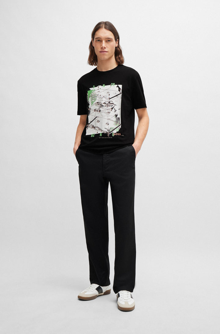 BOSS Regular Fit T-Shirts in Cotton - TE_CASSETTE 10249510 01-50516003- Concorde Fashion#color_black-001