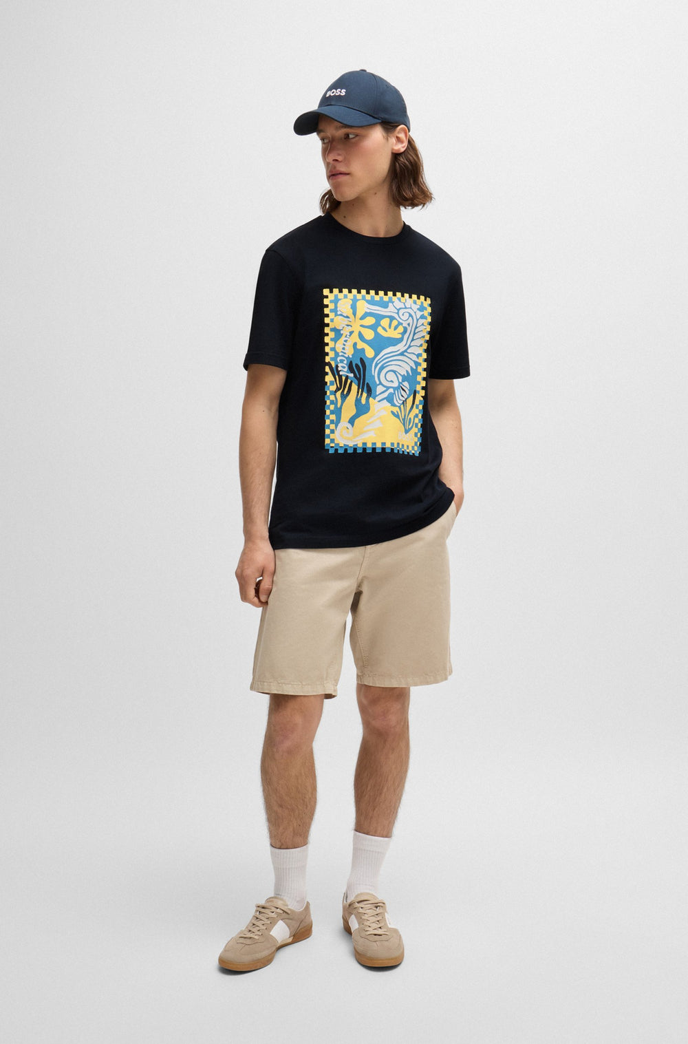 BOSS Regular Fit T-Shirts in Cotton - TE_CASSETTE 10249510 01-50516003- Concorde Fashion#color_navy-404