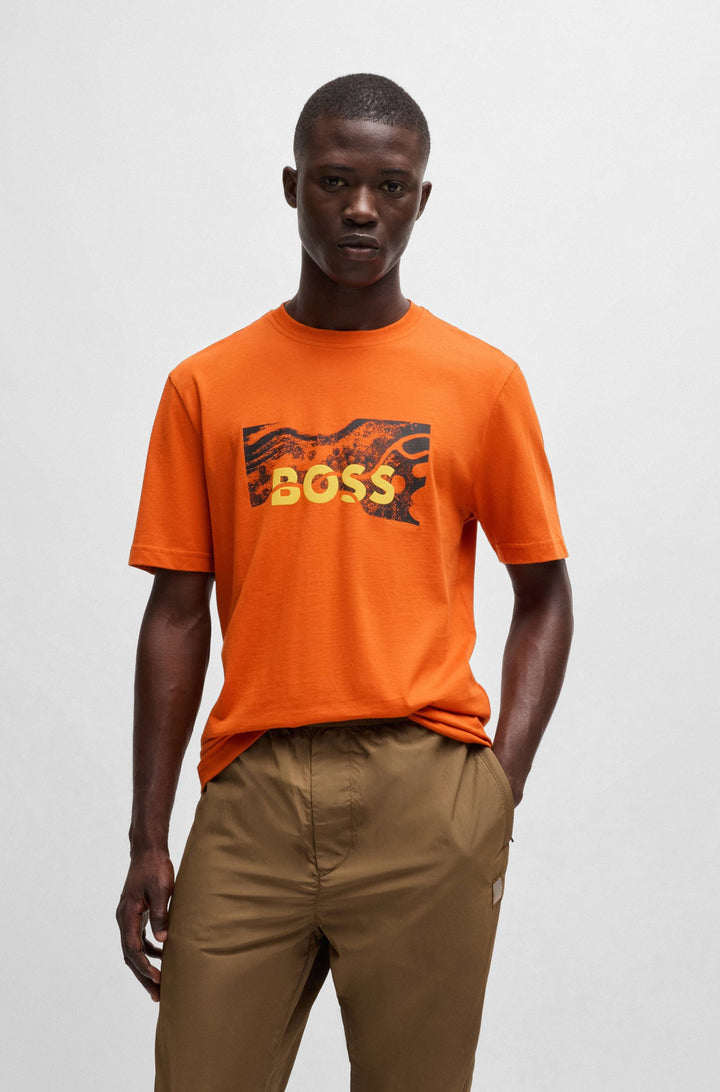 BOSS T-Shirts Regular Fit in Cotton - TE_BUILDING 10249510 01-50522767- Concorde Fashion#color_orange-840