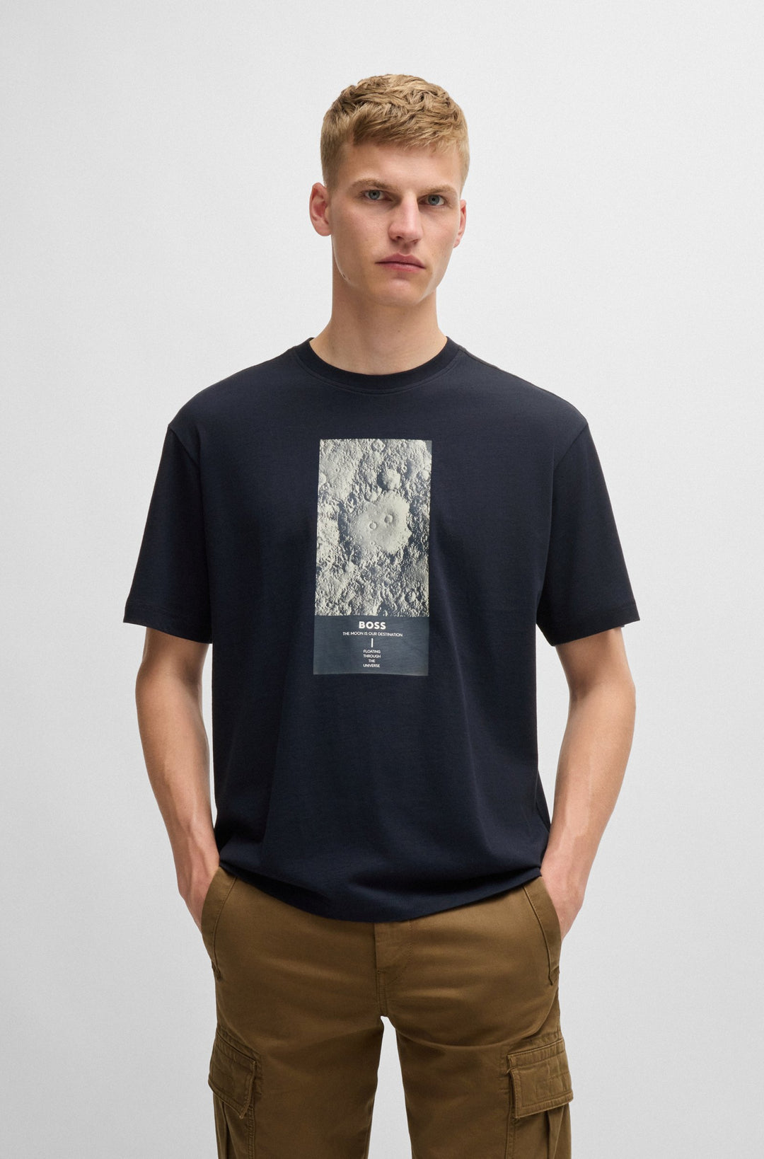 BOSS T-Shirts Relaxed Fit in Cotton - TE_ASTRONAUT 10249510 01-50528209- Concorde Fashion#color_navy-404