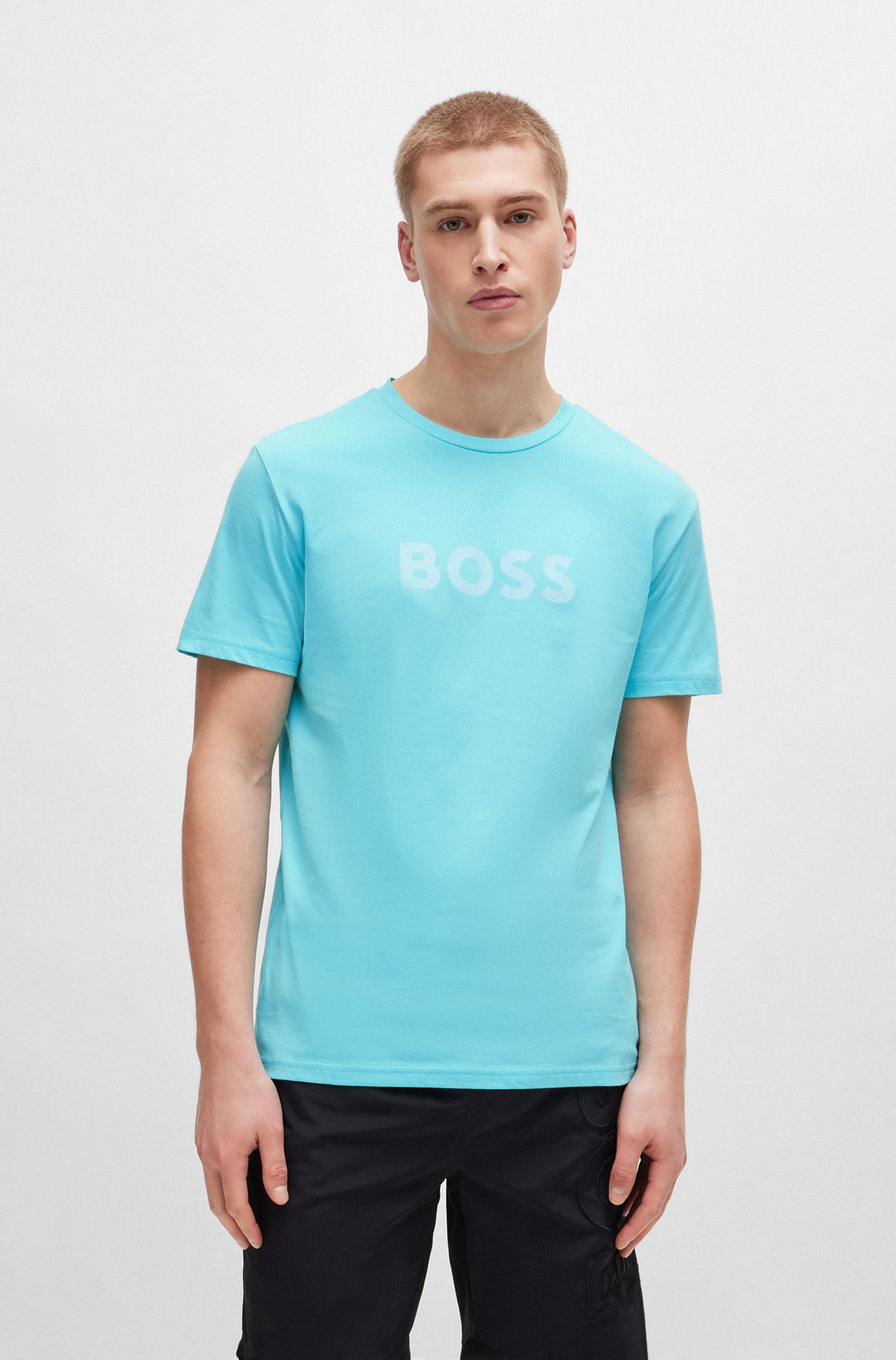 BOSS Regular Fit T-Shirts in Cotton - T-SHIRT RN 10249533 01-50503276- Concorde Fashion#color_blue-442