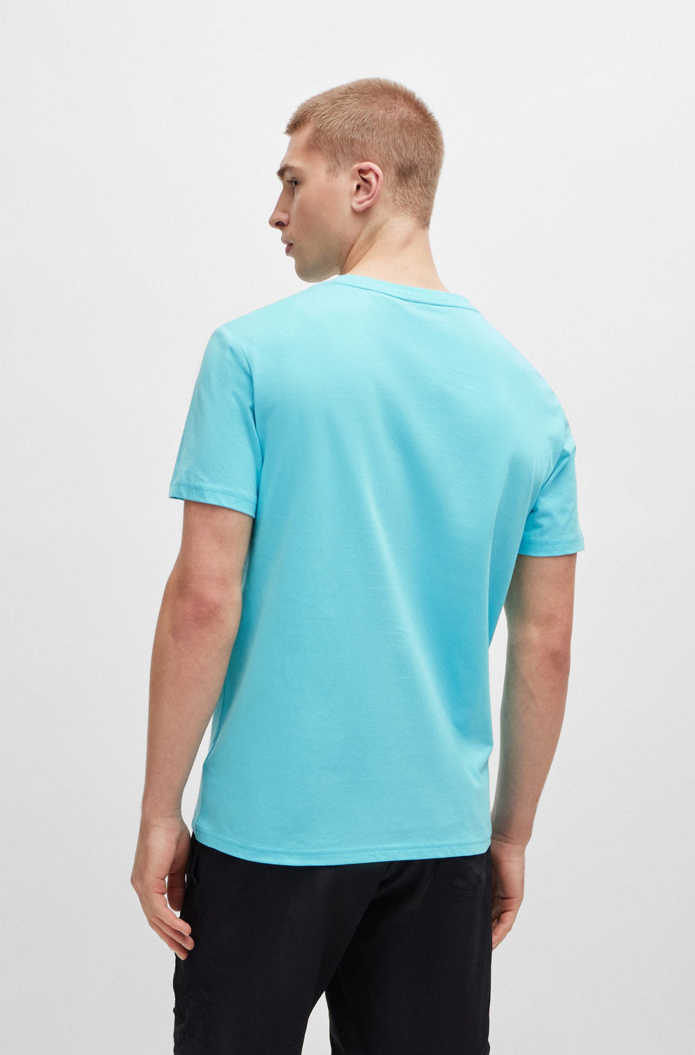 BOSS Regular Fit T-Shirts in Cotton - T-SHIRT RN 10249533 01-50503276- Concorde Fashion#color_blue-442