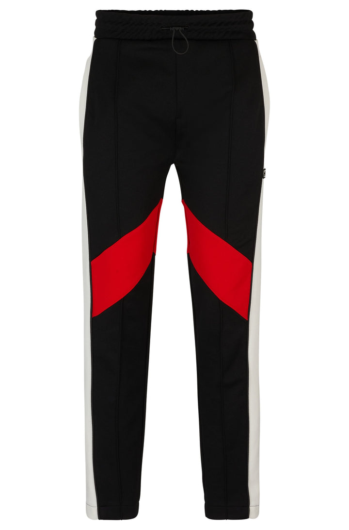 HUGO Relaxed Fit Jogging Pants in Polyester Mix - DENUDE 10249830 01-50512959- Concorde Fashion#color_black-001