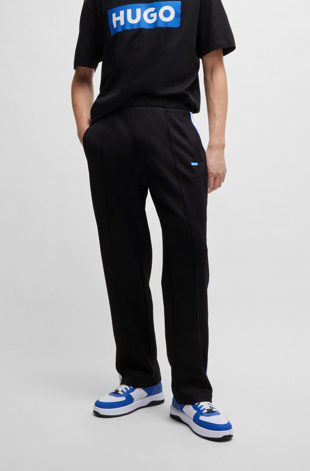 HUGO Jogging Pants Regular Fit in Polyester Mix - NOURADES 10249830 01-50516989- Concorde Fashion#color_black-001