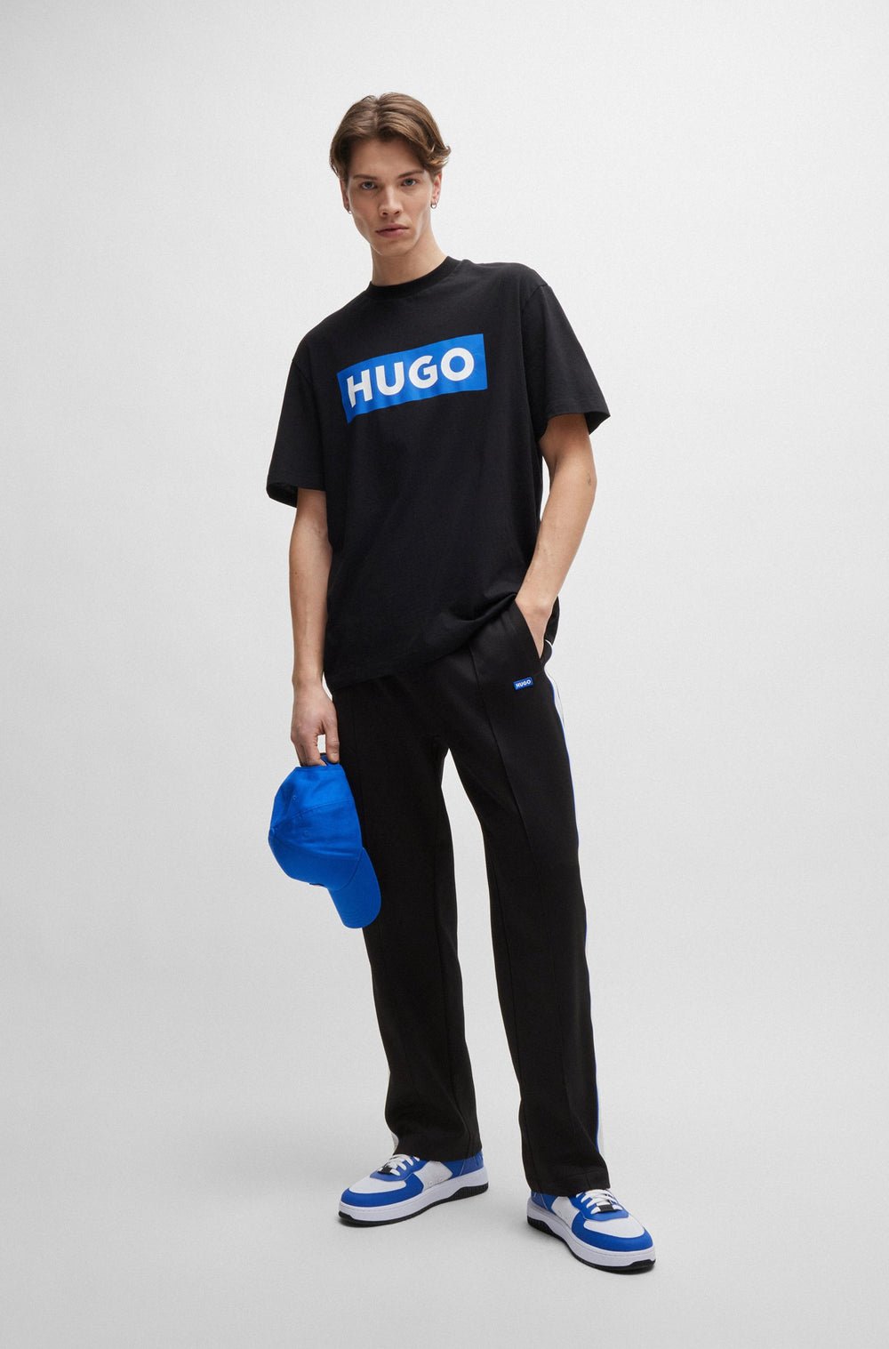 HUGO Jogging Pants Regular Fit in Polyester Mix - NOURADES 10249830 01-50516989- Concorde Fashion#color_black-001
