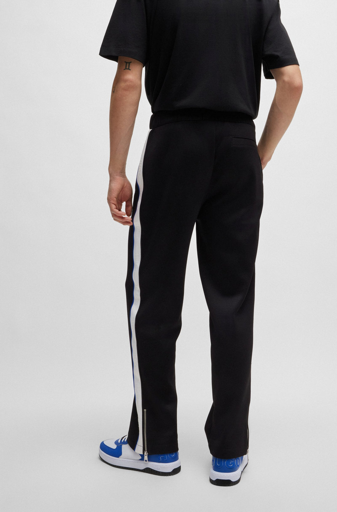 HUGO Jogging Pants Regular Fit in Polyester Mix - NOURADES 10249830 01-50516989- Concorde Fashion#color_black-001