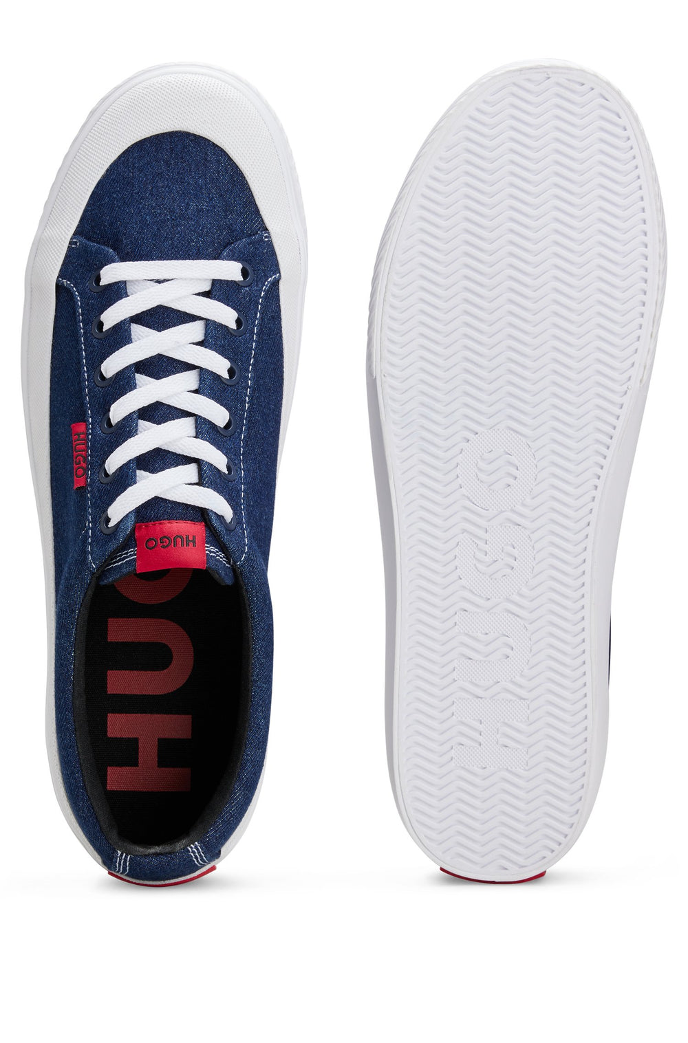 HUGO Standard Sole Sneakers in Cotton - DYER_TENN_DN 10249890 01-50492987- Concorde Fashion#color_navy-405