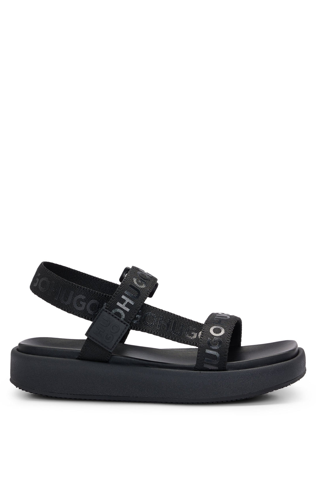 HUGO Standard Sole Sandals in Polyester - EMMA_STRAPSANDAL_WB 10249915 01-50517560- Concorde Fashion#color_black-001