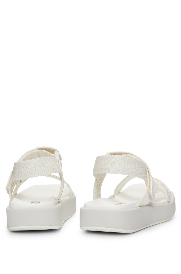 HUGO Standard Sole Sandals in Polyester - EMMA_STRAPSANDAL_WB 10249915 01-50517560- Concorde Fashion#color_white-102