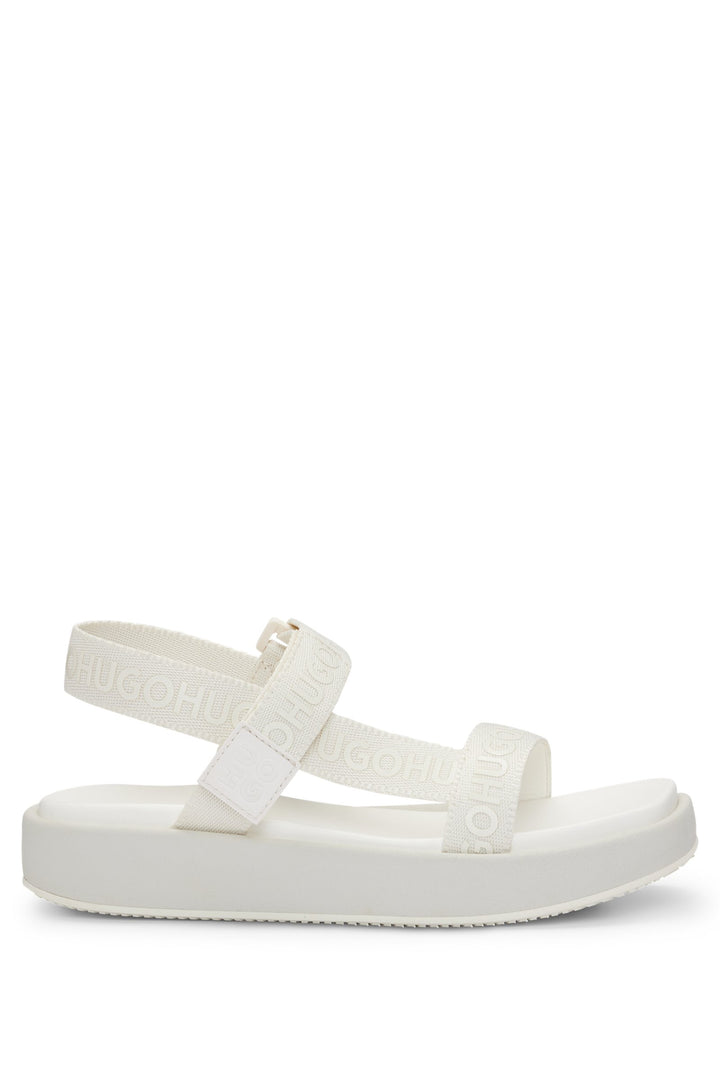 HUGO Standard Sole Sandals in Polyester - EMMA_STRAPSANDAL_WB 10249915 01-50517560- Concorde Fashion#color_white-102