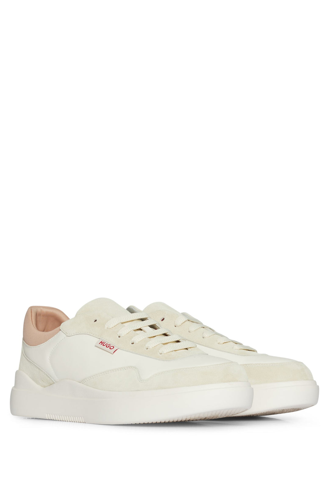 HUGO Standard Sole Sneakers in Leather - BLAKE_TENN_SDNA 10249945 01-50510214- Concorde Fashion#color_white-126