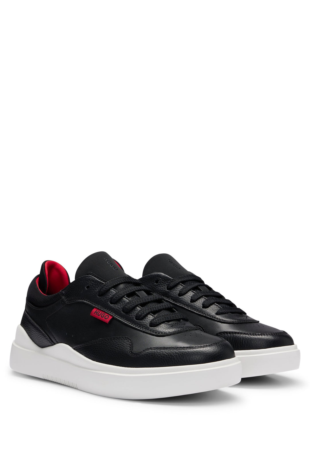 HUGO RED Standard Sole Sneakers in Leather - BLAKE_TENN_TBNA 10249945 01-50516931- Concorde Fashion#color_black-001