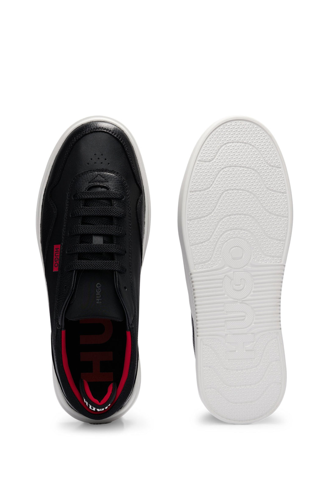 HUGO RED Standard Sole Sneakers in Leather - BLAKE_TENN_TBNA 10249945 01-50516931- Concorde Fashion#color_black-001