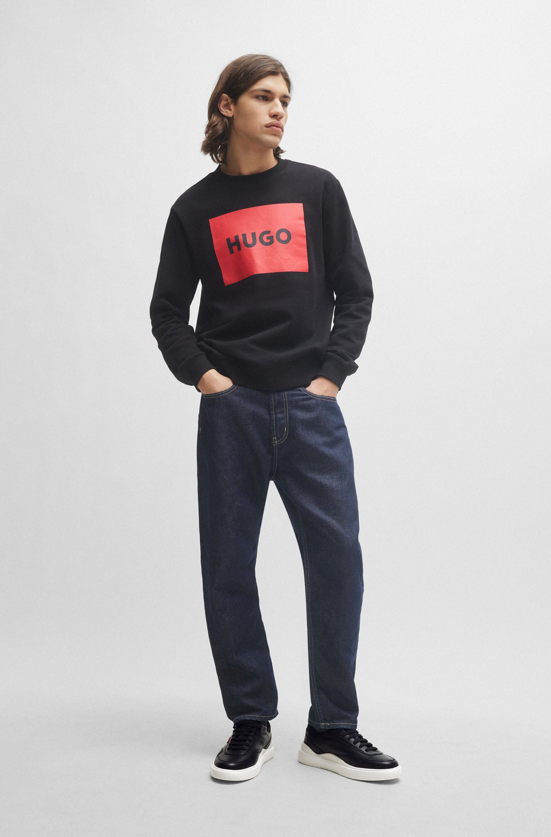 HUGO RED Standard Sole Sneakers in Leather - BLAKE_TENN_TBNA 10249945 01-50516931- Concorde Fashion#color_black-001