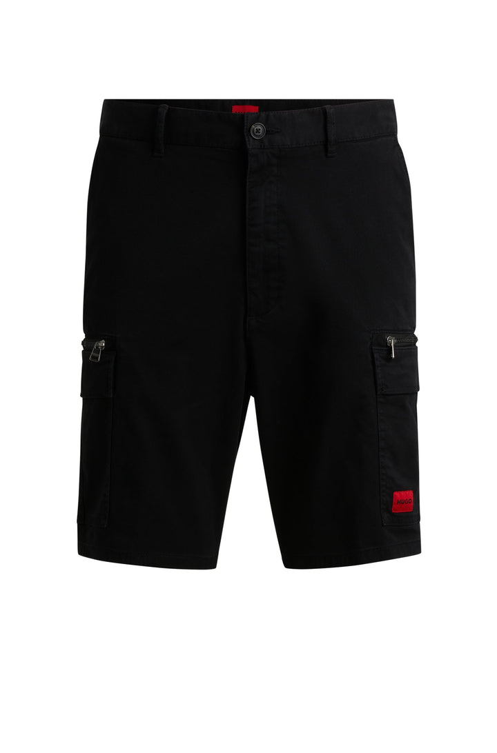 HUGO RED Regular Fit Shorts in Cotton Mix - JOHNY232D 10250035 01-50510438- Concorde Fashion#color_black-001
